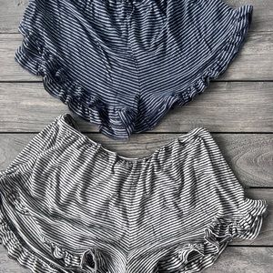 Brandy Melville Vodi Ruffle Striped Shorts